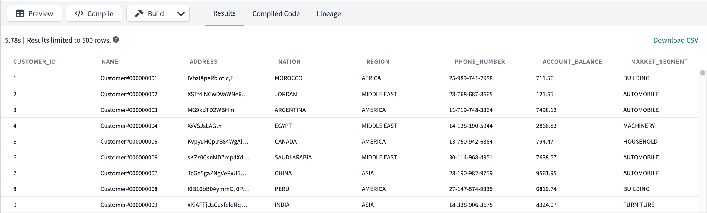 Preview results show up in the Results console tab Preview results show up in the Results console tab